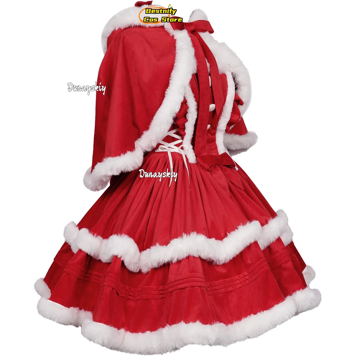 2025 New Christmas Costume Uniform Seductive Sexy Maid Clothes Cosplay New Year Christmas Costume 3Colors Shaggy Winter Dress