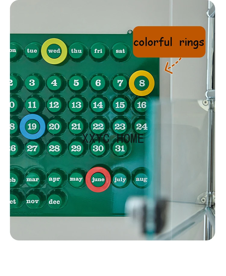 Ring Desk Calendar Colorful Wall ABS Plastic INS Creative Medieval Vintage A Date  Button Thin Calendar