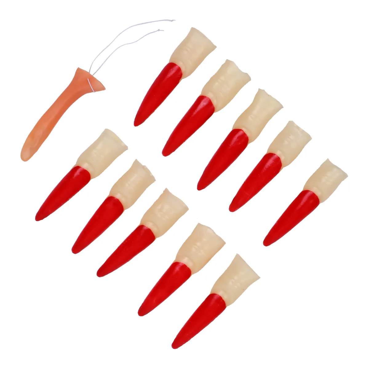 

11Pcs Zombie Witch Fake Fingernails Latex Long Nail Tips for Halloween Costume Party Cosplay Masquerade Carnival Props