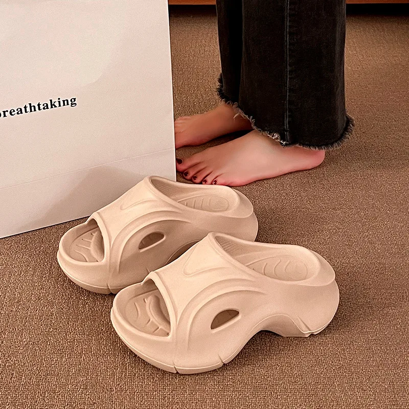 Chanclas de plataforma para mujer, zapatos informales creativos, mocasines, toboganes para exteriores, Verano