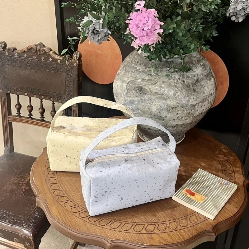 Bolsa de cosméticos portátil, bolsa de maquiagem de grande capacidade, organizador de produtos de higiene pessoal, bolsa de armazenamento de batom fem