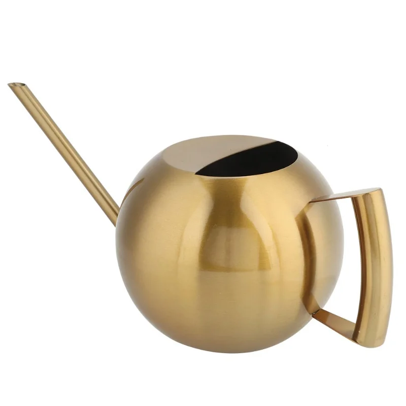 

F2 1000ml Spherical Stainless Steel Watering Can Sprinkle Pot Garden Plants Flower Tool Large Long Mouth Watering Bottle Home