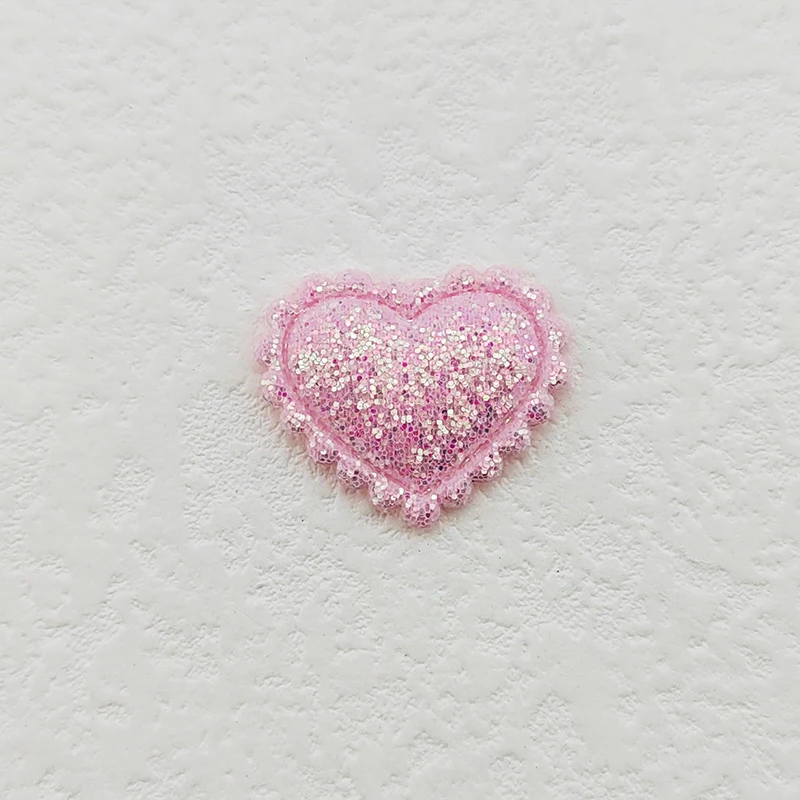100 Stück 2,5x2,1CM Mini Glänzende Herz-Applikationen zum Aufnähen auf Kleidung, Hüten, DIY-Kopfbedeckungen, Haarspangen, Schleifen-Deko-Accessoires – Detail 13