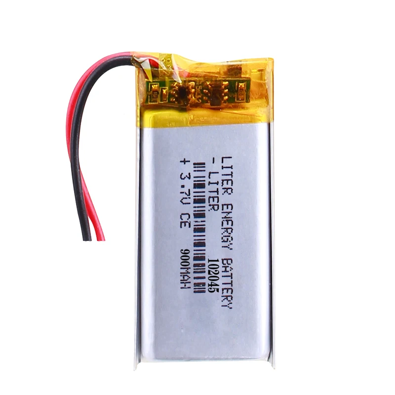 3.7V 900mah 102045 Lithium Polymer LiPo Rechargeable Battery For LED GPS DVD MP5 Recording Pen