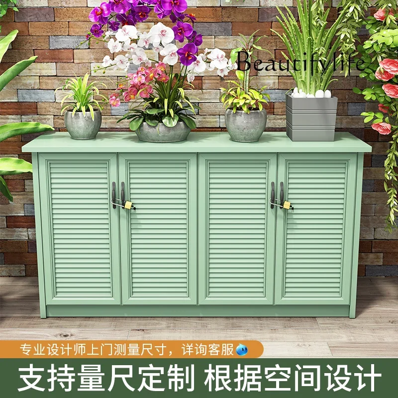 

Уличный шкафчик, солнцезащитный крем, водонепроницаемый двор, открытый алюминиевый сплав, садовый ящик для хранения инструментов, перчаточный шкаф