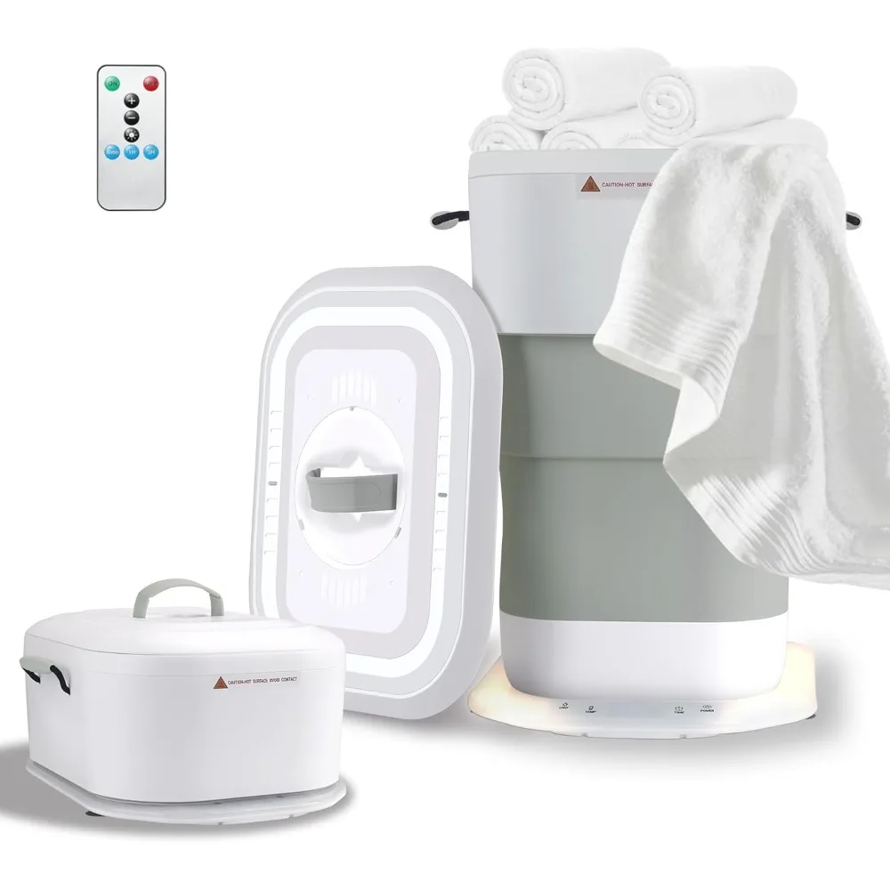 

Складной подогреватель для полотенец 27 л для ванной комнаты с ручкой, таймером и автоматическим отключением, подходит для двух полотенец 40x70 см, доставка по США