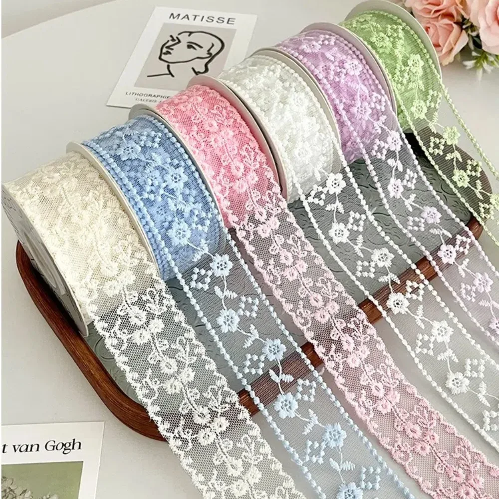 Decorative 38mm Lace Carved Ribbon 8 Yards Hollow Silk Ribbon Handmade DIY Gift Materials Gift Wrapping Ribbon Cloth