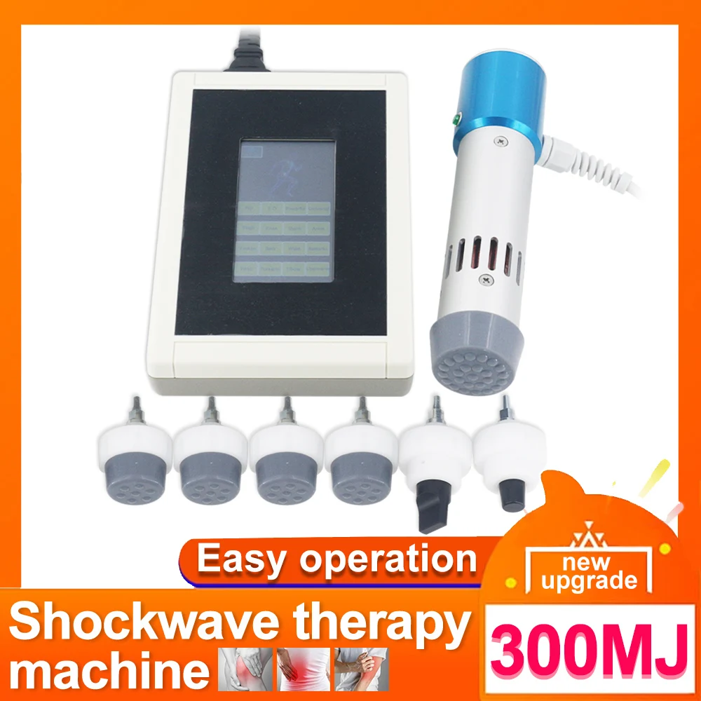 300MJ Shockwave Therapy Machine Plantar Fasciitis Pain Relief ED Treatment Touch Screen Physical Therapy Shock Wave Instrument