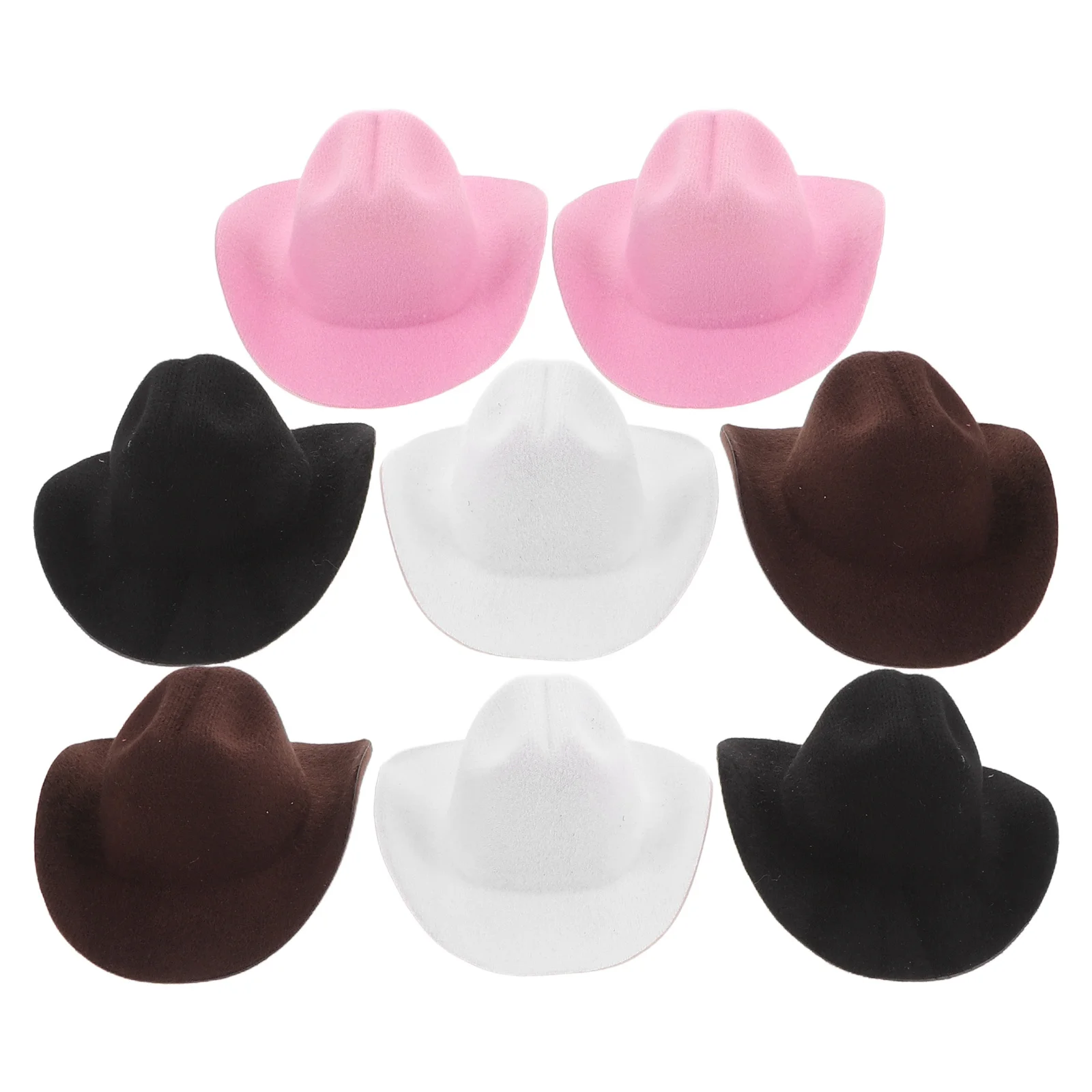 8Pcs Mini Jazz Style Cowboy Hats Eva Western Dress Up Caps for Cowgirl Party Cupcake Decoration Playhouse Accessories