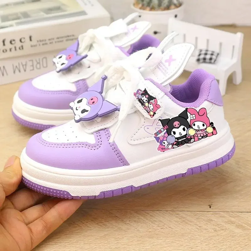 Sanrio cartoon Kuromi new spring and autumn cute girls' comfortable, soft, versatile, non-slip, simple student low-top sneakers