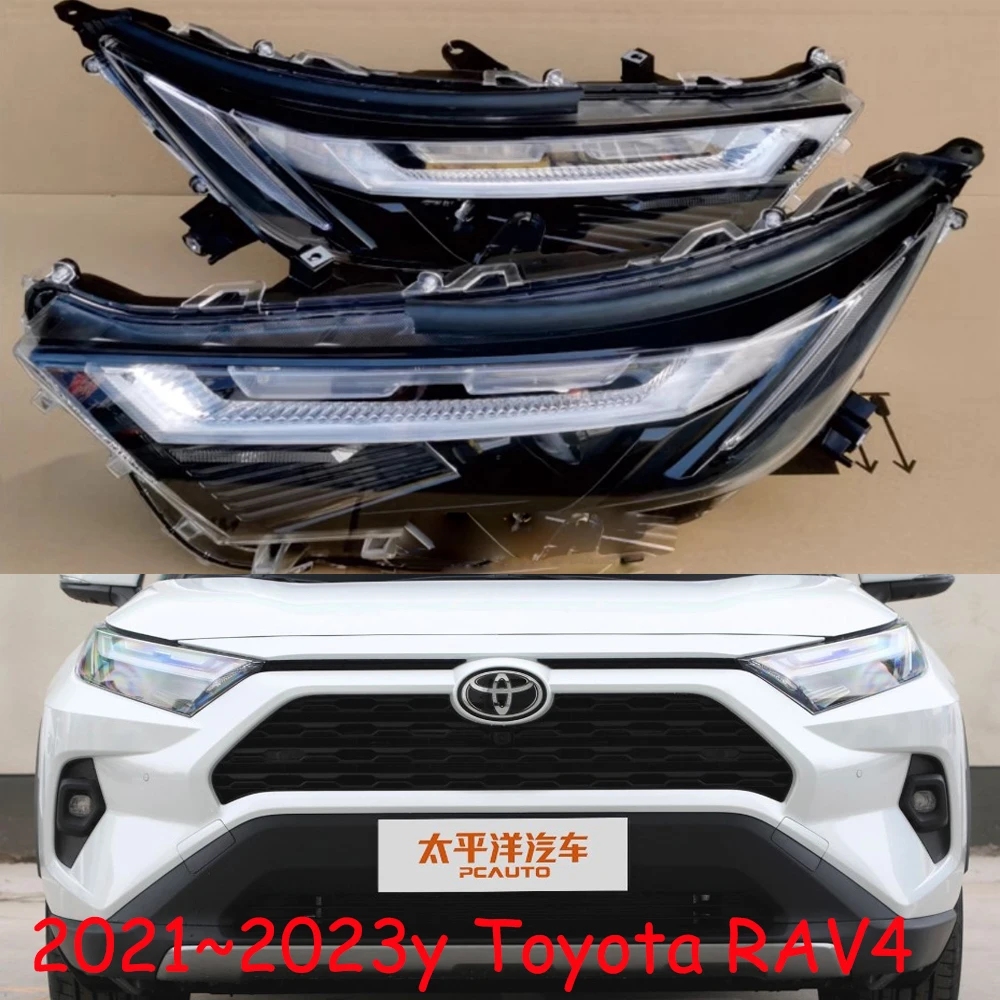 

1pcs car bupmer RAV 4 head light for Toyota RAV4 headlight daytime light LED 2021~2023 car accessories DRL fog for RAV4 headlamp