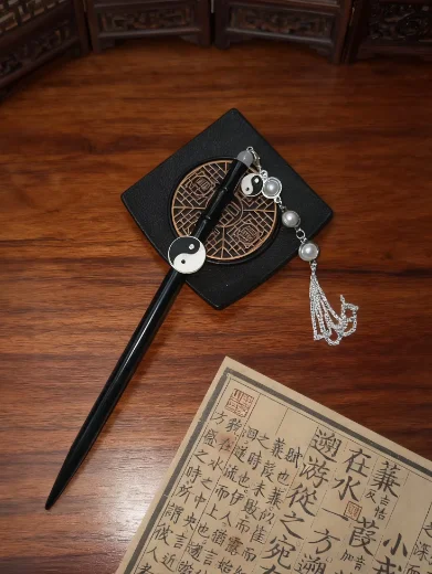 

Hairpin Bamboo pure handmade hidden sword body guard hairpin Ebony original ancient style