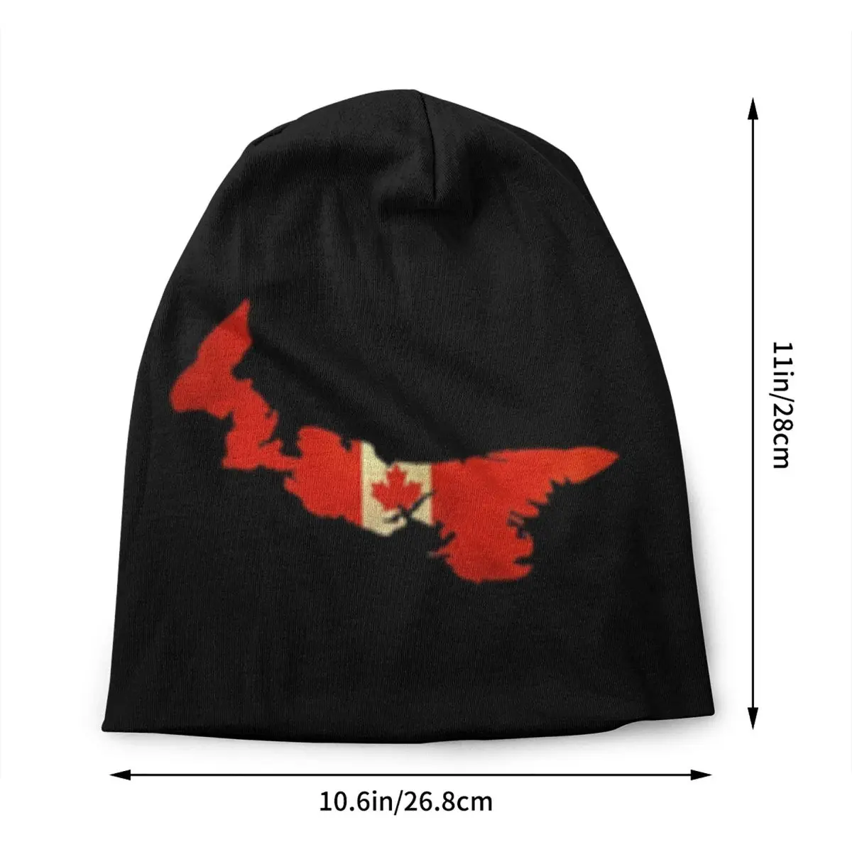 Vintage Edward Island Map Canada Flag Skullies Beanies Caps Unisex Winter Knit Hat Fashion Adult Bonnet Hats Outdoor Ski Cap