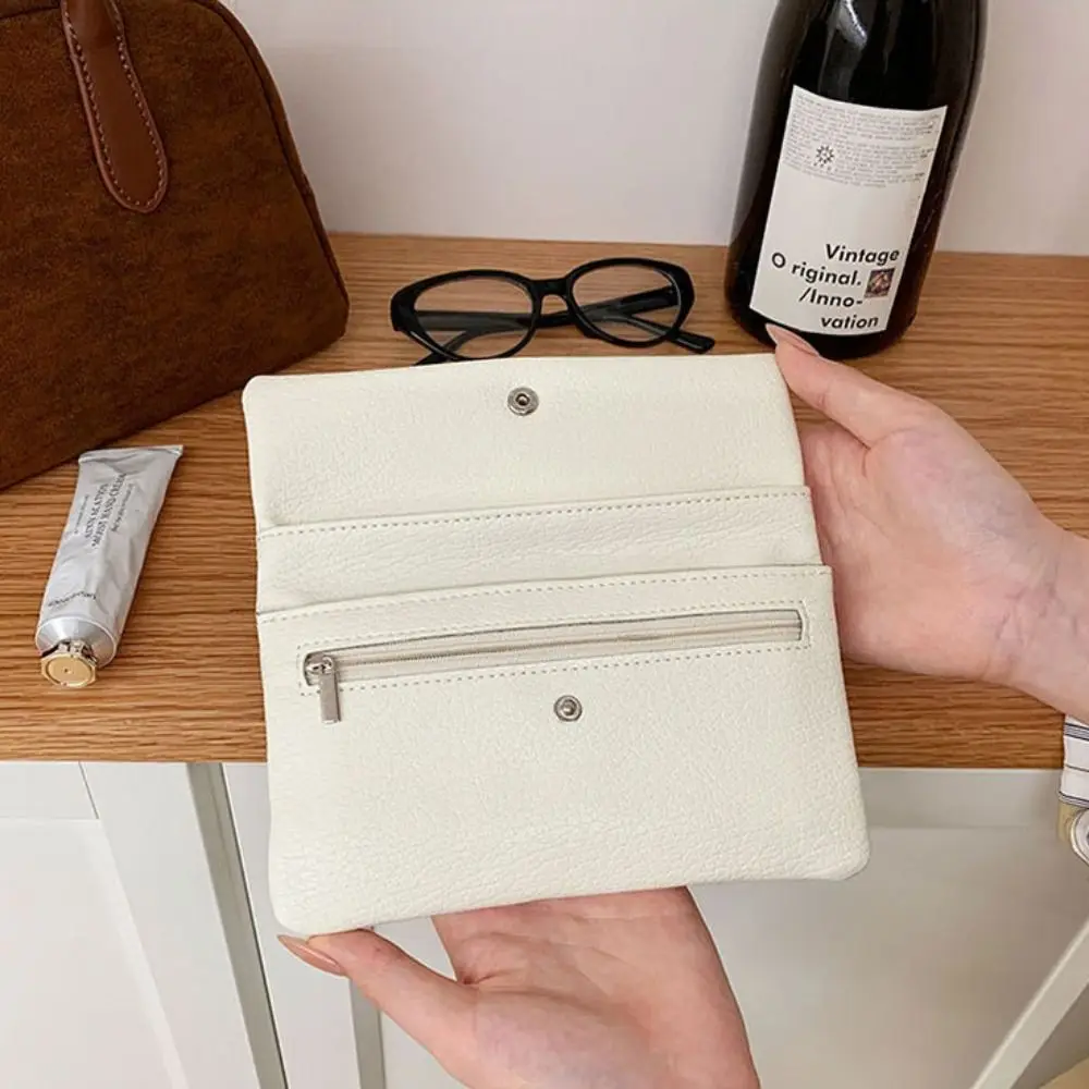 

Simple PU Leather Envelope Wallets Zipper Portable Women Long Clutch Bag Coin Purse Korean Style Change Bag Outdoor