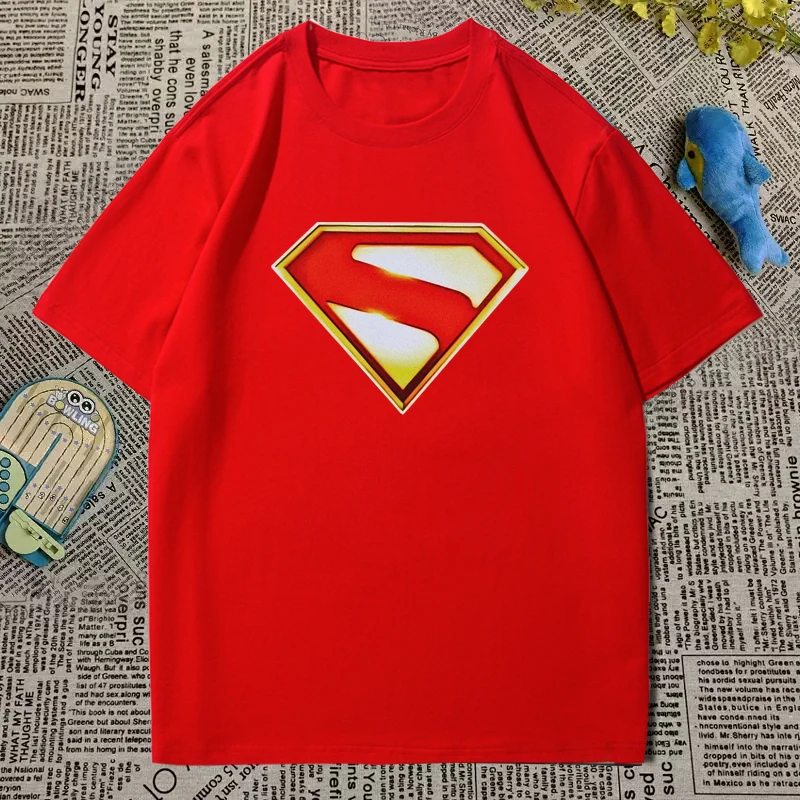 Marvel Superman Wonder Woman The Flash Cartoon Anime Cotton Peripheral T-shirt Creative Summer Loose Casual Short Sleeve Tops
