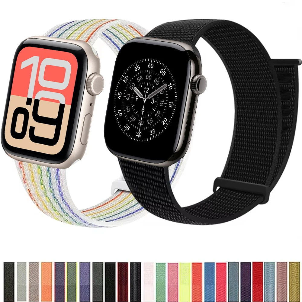 

Nylon Strap for Apple Watch Ultra 2 3 49mm 11 10 9 8 7 46mm 42mm 45mm 41mm Breathable Band iWatch Series 6 5 4 SE 44mm 40mm Belt