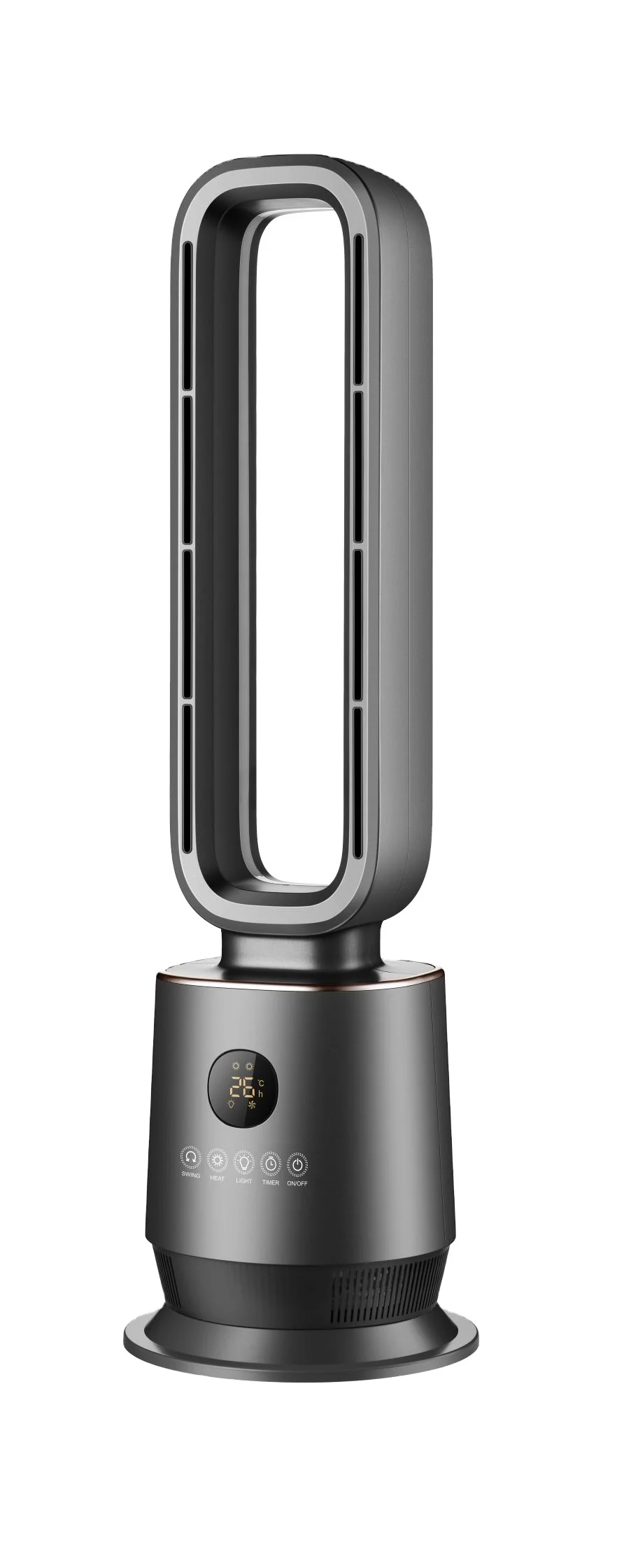 Portable Bladeless Heater with Colorful Light Indoor Ptc Electric Fan Heater Desktop Floor Standing for Room Winter Home