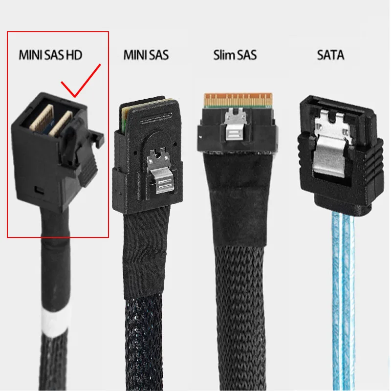 Mini SAS HD 12G SFF8643ถึง4สาย SATA ภายใน SFF 8643เมนบอร์ด Controller To 4 SATA Hard Drive server สาย