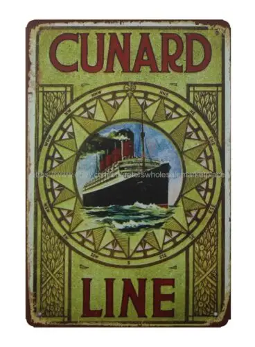 Cunard Line Ocean Travel metal tin sign outdoor wall hangings metal