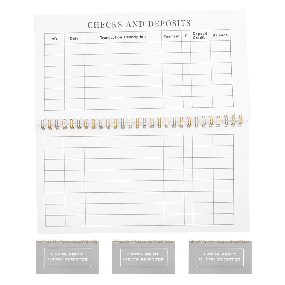 

4 шт., большой принтер, высокий контрастный сечение даты, легко читаемый портативный трекер для финансов с низким зрением для офиса, дома, путешествий