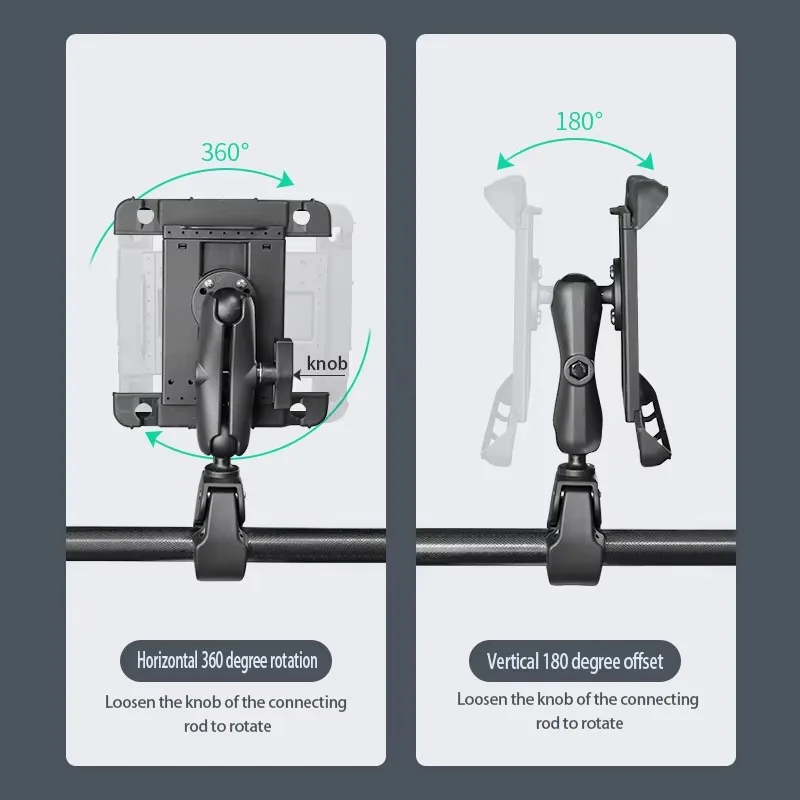 7ou10''-11'' Universal Tablet Security Pipe Mount Display Round Pole Clamp Holder