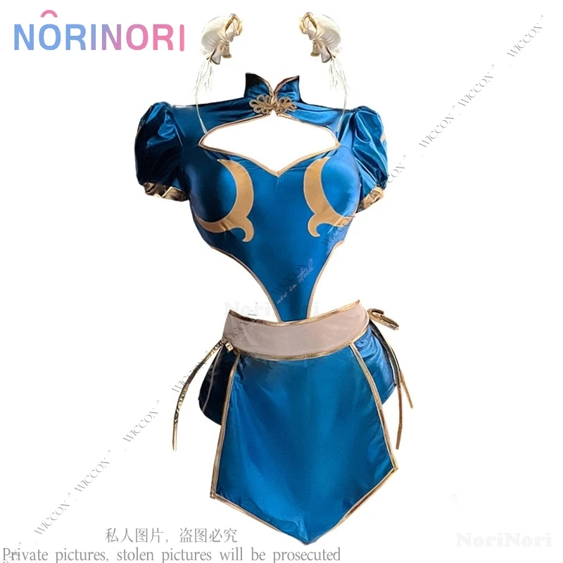 

Chunli Cosplay Costume Tops Pants Apron Headwear Socks Gloves Slit Cheongsam Uniform Set Sexy Role Play Fanart Festivals Party