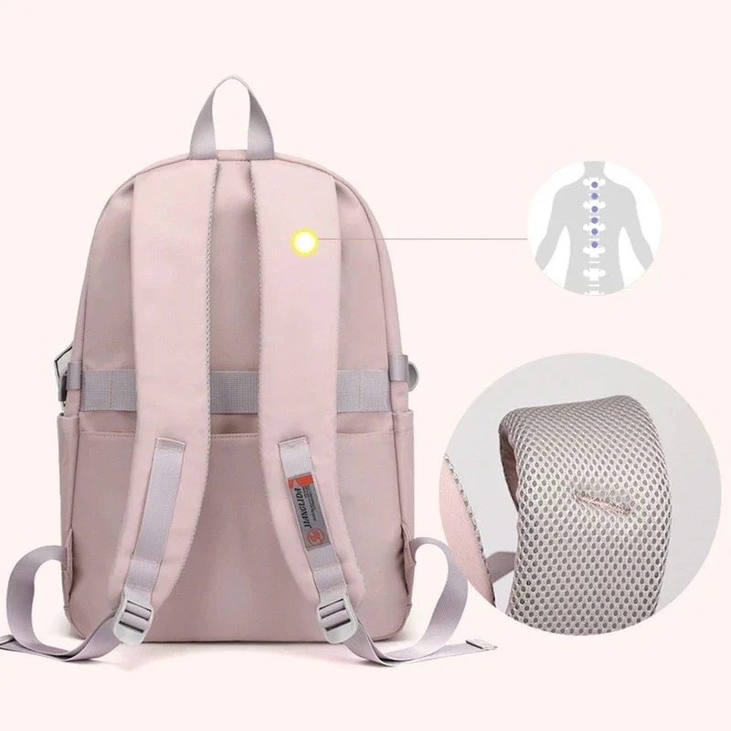 2024 NEW Multi Pocket Nylon Backpack Travel Rucksack Cute Casual Daypack School Bag for Women Student Teenagers Large Capacity