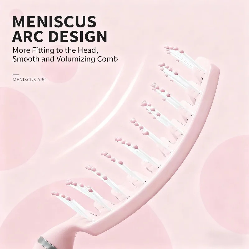 Ventilation Knot Comb, Suitable for Wet or Dry, Thick, Curly and Curly Hair | Curved Ventilation Brush, Suitable for Blow Drying