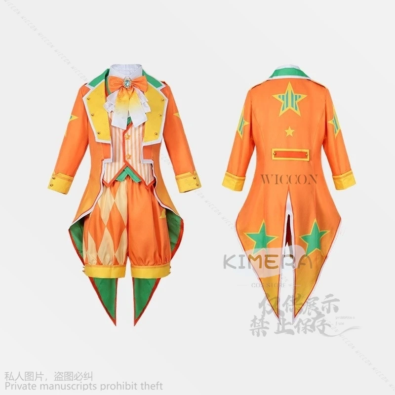 Anime Game Project Sekai Cosplay Singer Ren Len Cosplay Costume Dress Cosplay Uniform Halloween Cute Set Clothes Yellow Wigs