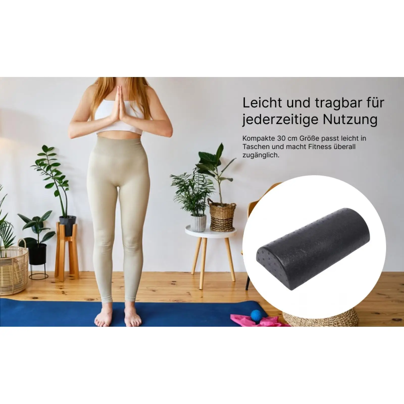 

Pilates Foam Roller High Density EPP Yoga Column Block Semi Round Massage Roller Fitness Equipment for Exercise Stretch
