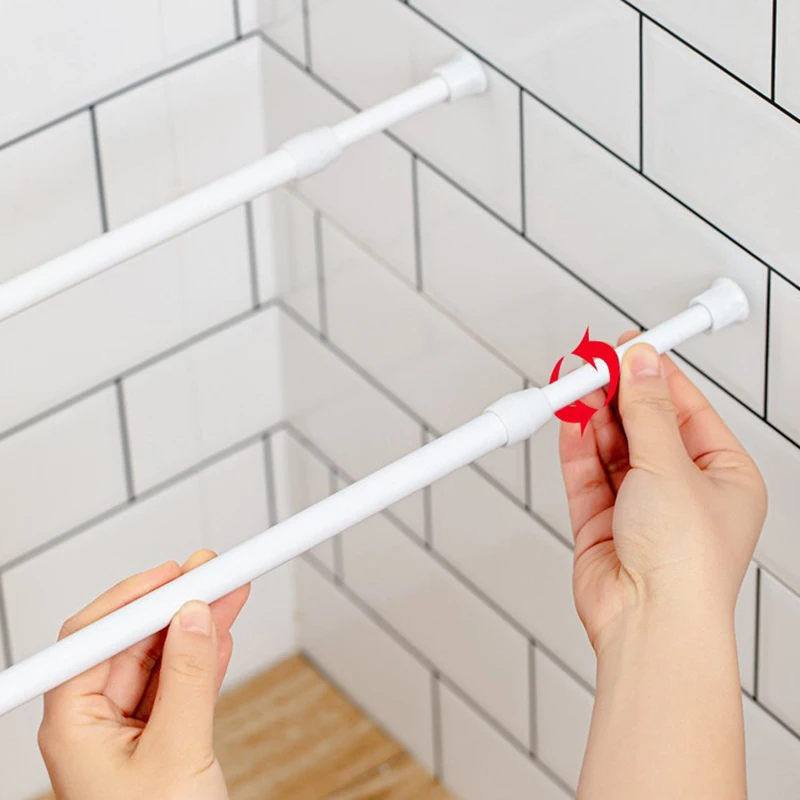 30-90cm Multifunctional Curtain Rod Without Drilling Small Tension Rod Telescopic Curtain Stick Extendable Curtain Rods YLG001