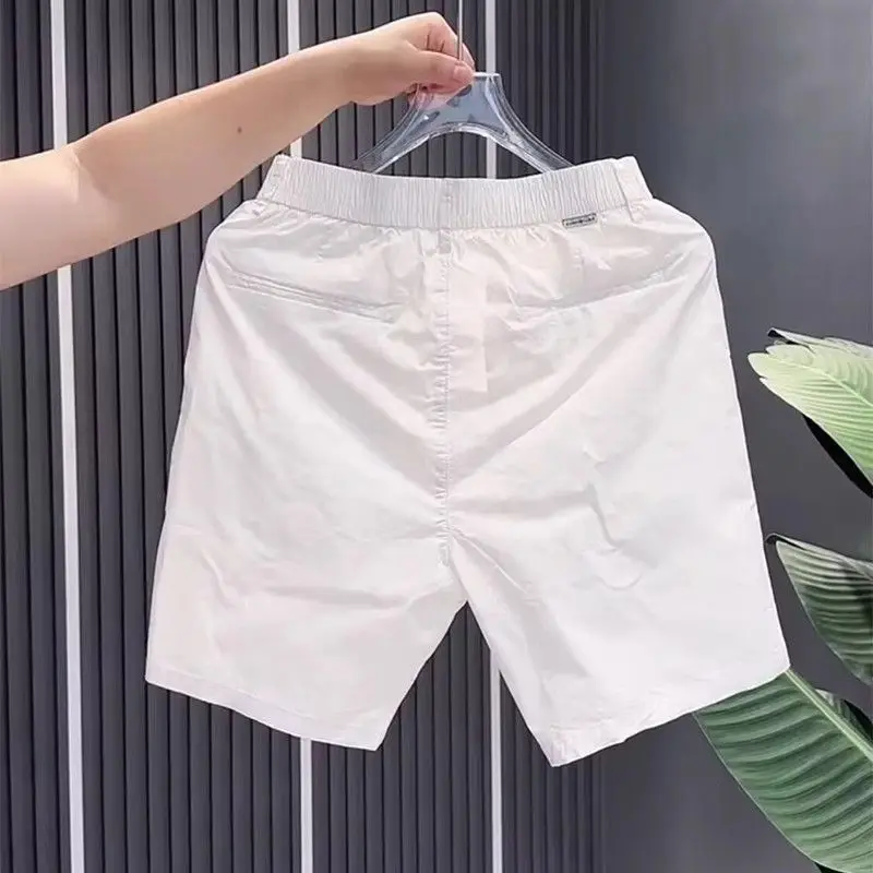 Summer Fashion Versatile Solid Color Simple Casual Thin Slim Straight-fit New Five-point Pants
