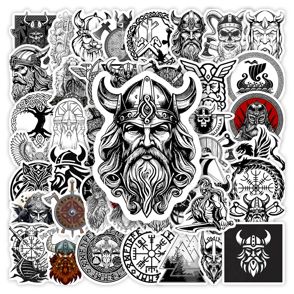 Wiking wojownik naklejki sztuka estetyczny tatuaż prezent zabawka dekoracyjna naklejka na album do scrapbookingu dziennik Laptop butelka na bagaż wodoodporna
