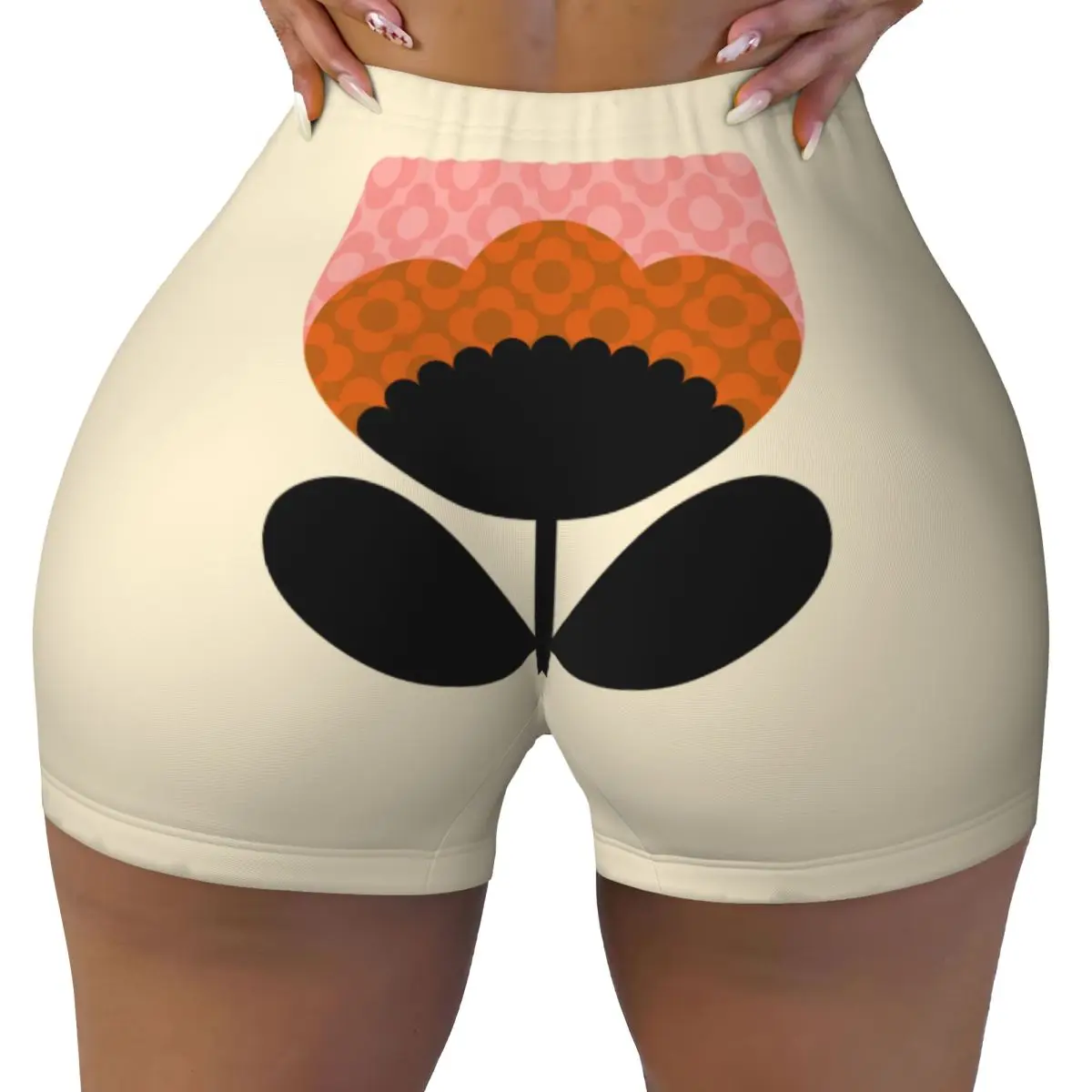 Custom Print Spring Bloom Orla Kiely Gym Biker Running Shorts Women's Workout Yoga Shorts