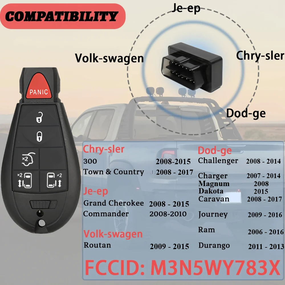 M3N5WY783X programator kluczy OBD dla Jeep Grand Cherokee/Commander Dodge Dakota/Magnum Chrysler 300/Town/Country Volkswagen Routan