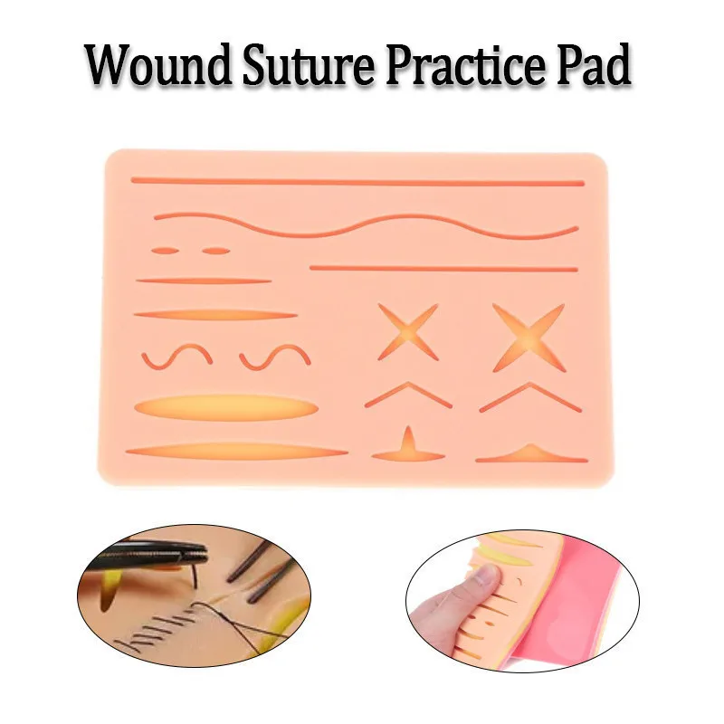 

Многоразовый силиконовый тренажер для наложения швов на несколько ран, 3-слойная модель для обучения и практики