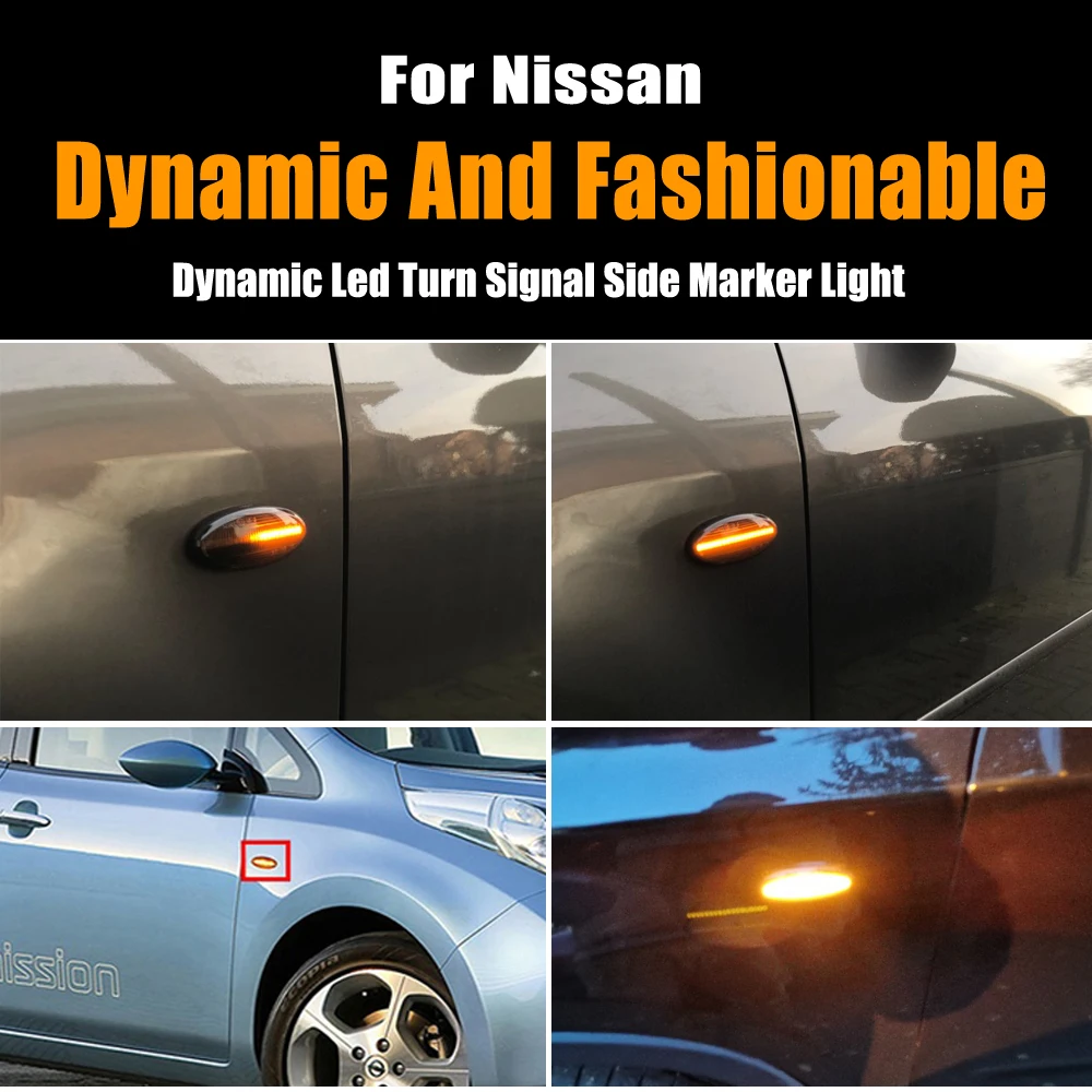 Car-styling For Nissan Qashqai Dualis Juke Micra March Micra CUBE EVALIA Note X-Trail LEAF Dynamic LED Side Turn Signal Lights