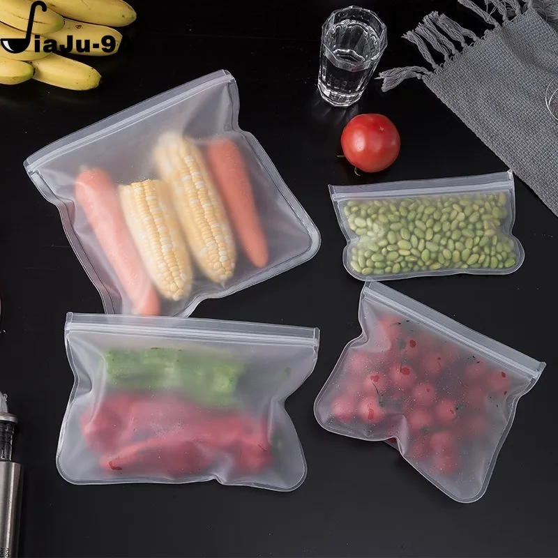 Silicone Food Storage Containers Reusable Food Storage Bags Lunch Bags Stand Up Zip Shut Bag Cup Fresh Food Leakproof Containers