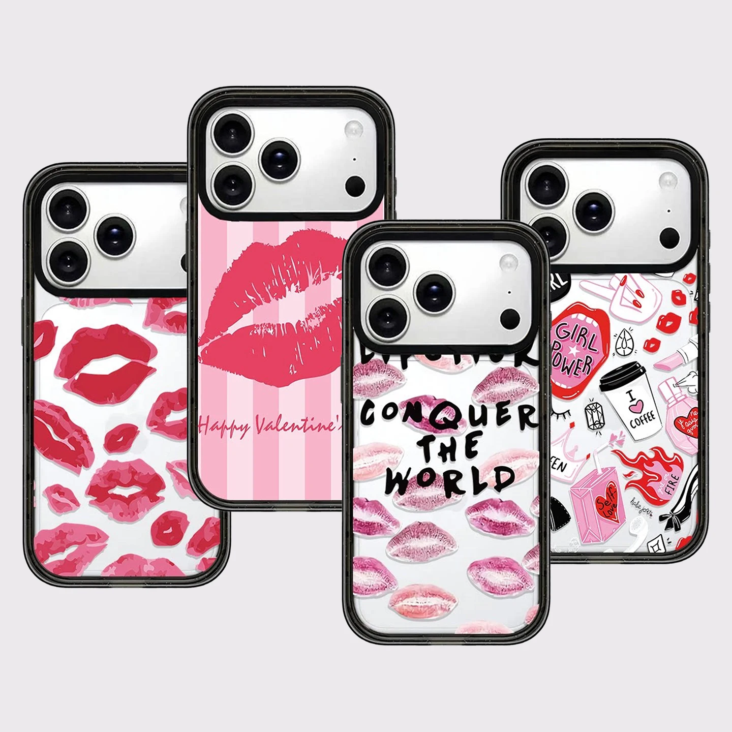 

Coffee Lipstick Impact Black Border Magnetic Cover for IPhone 12 13 14 15 16 17 Pro Max Case for IPhone 17 Air