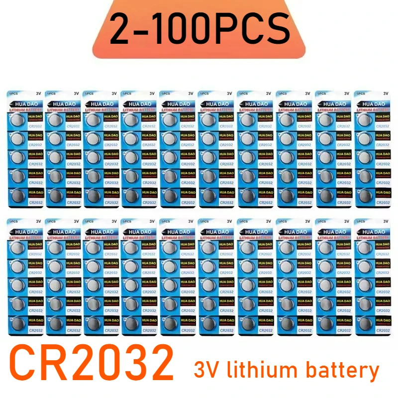 

CR2032 3 В литиевая батарея высокой емкости 200 мАч, 2-100 шт., для часов, игрушек, калькулятора, ключа от машины, пульта дистанционного управления, DL2032,5004LC, длительный срок службы