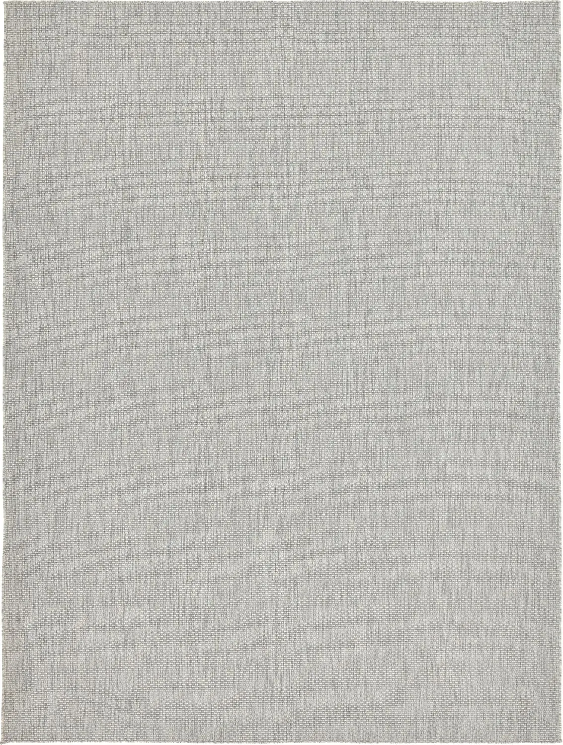 

Collection Casual Transitional Solid Heathered Indoor/Outdoor Flatweave Area Rug (9' x 12' Rectangle, Light Gray/Ivory)