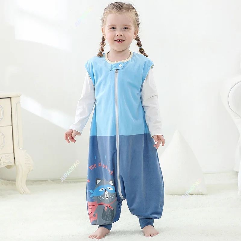 Children's Cartoon Baby Pumpkin Sleeping Bag Sack Sleeveless Winter Wearable Blanket Sleepers Sleepwear Pajamas For Girl Boy