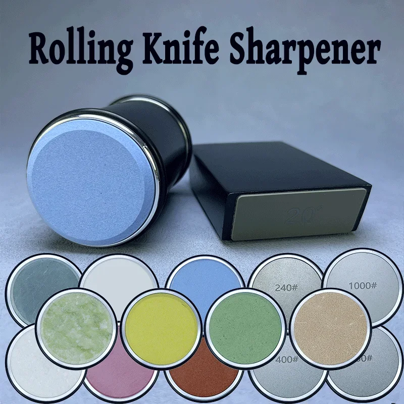 

Rolling Knife Sharpeners Kit Knife Sharpener Tool Kitchen Knivies Sharpener Knife Sharpening with 15°&20°Angle whetstone Edc
