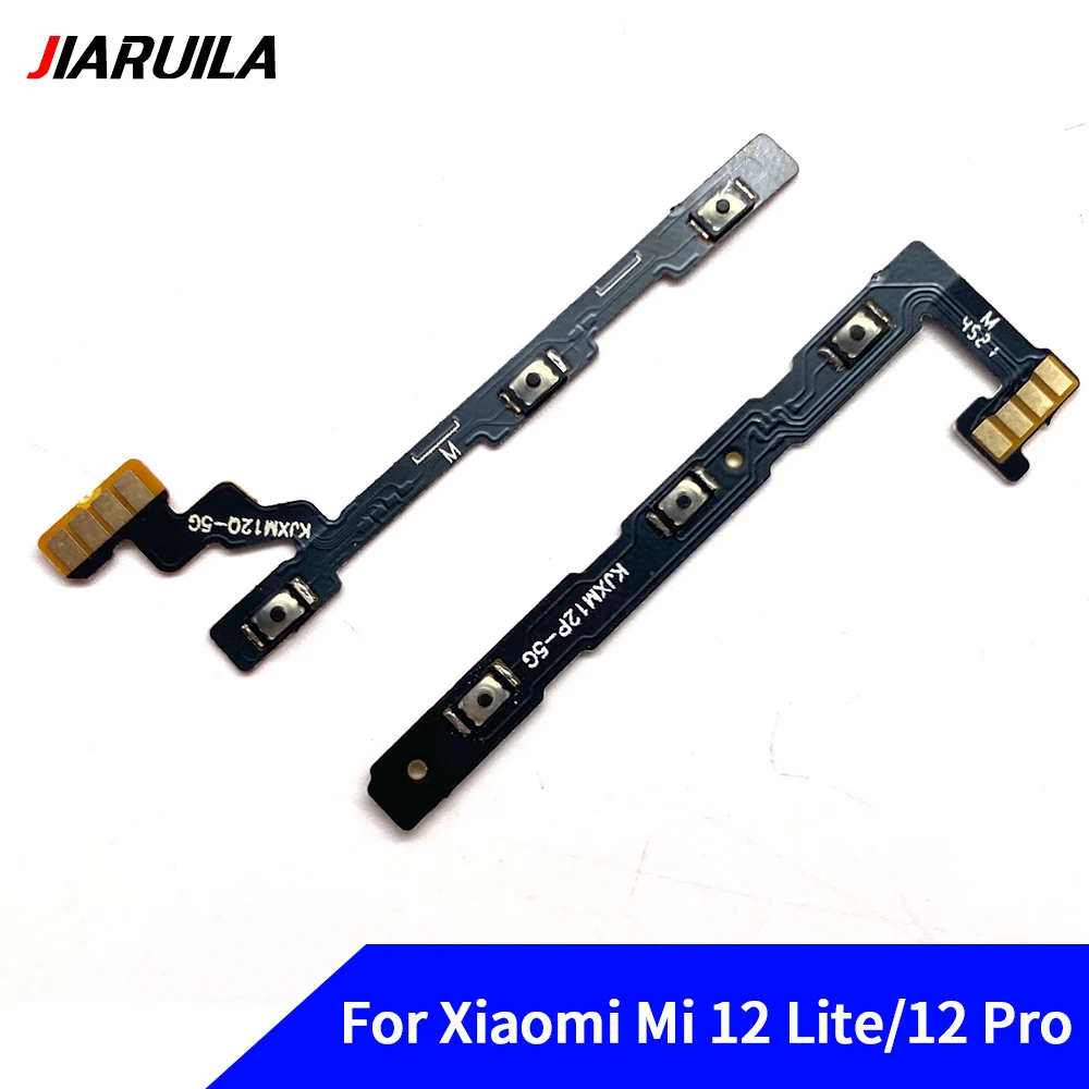 50Pcs，Power On Off Volume Side Button Key Flex Cable Replacement Parts For Xiaomi Mi 11 12 12S 13 Lite Pro 14 12s 11 Ultra 11i