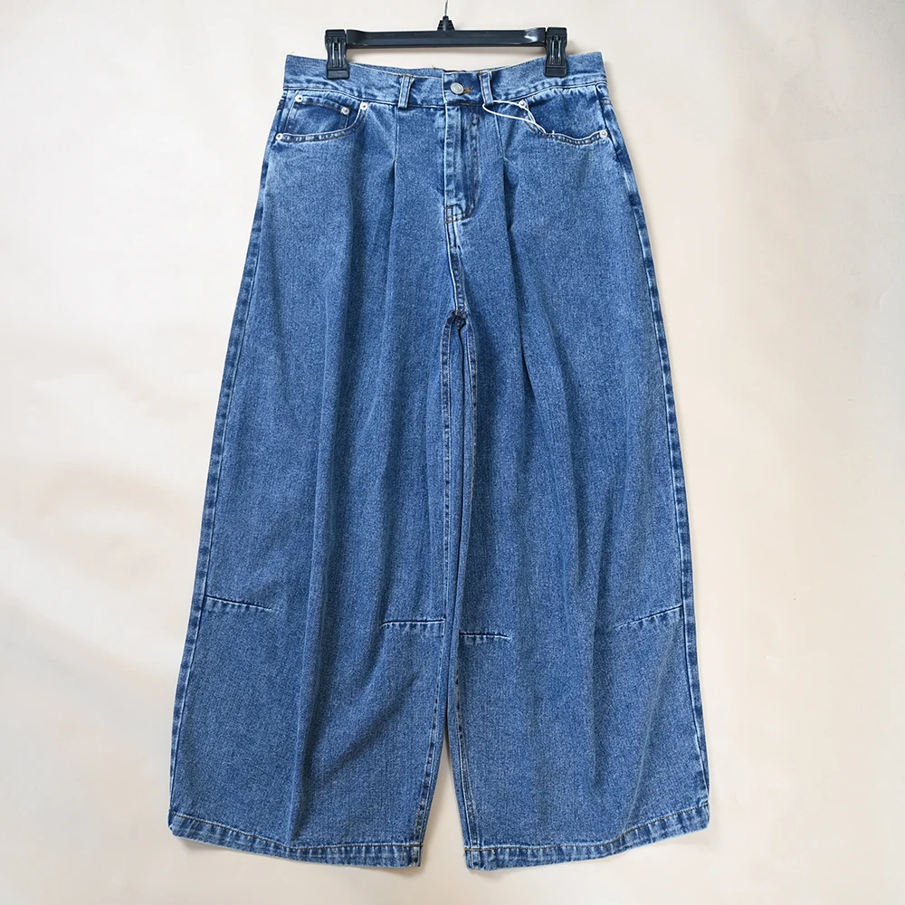 

Женские джинсы с высокой талией и широкими штанинами в стиле ретро, из хлопкового денима, свободного кроя, повседневные, весенние, женские джинсы с высокой талией