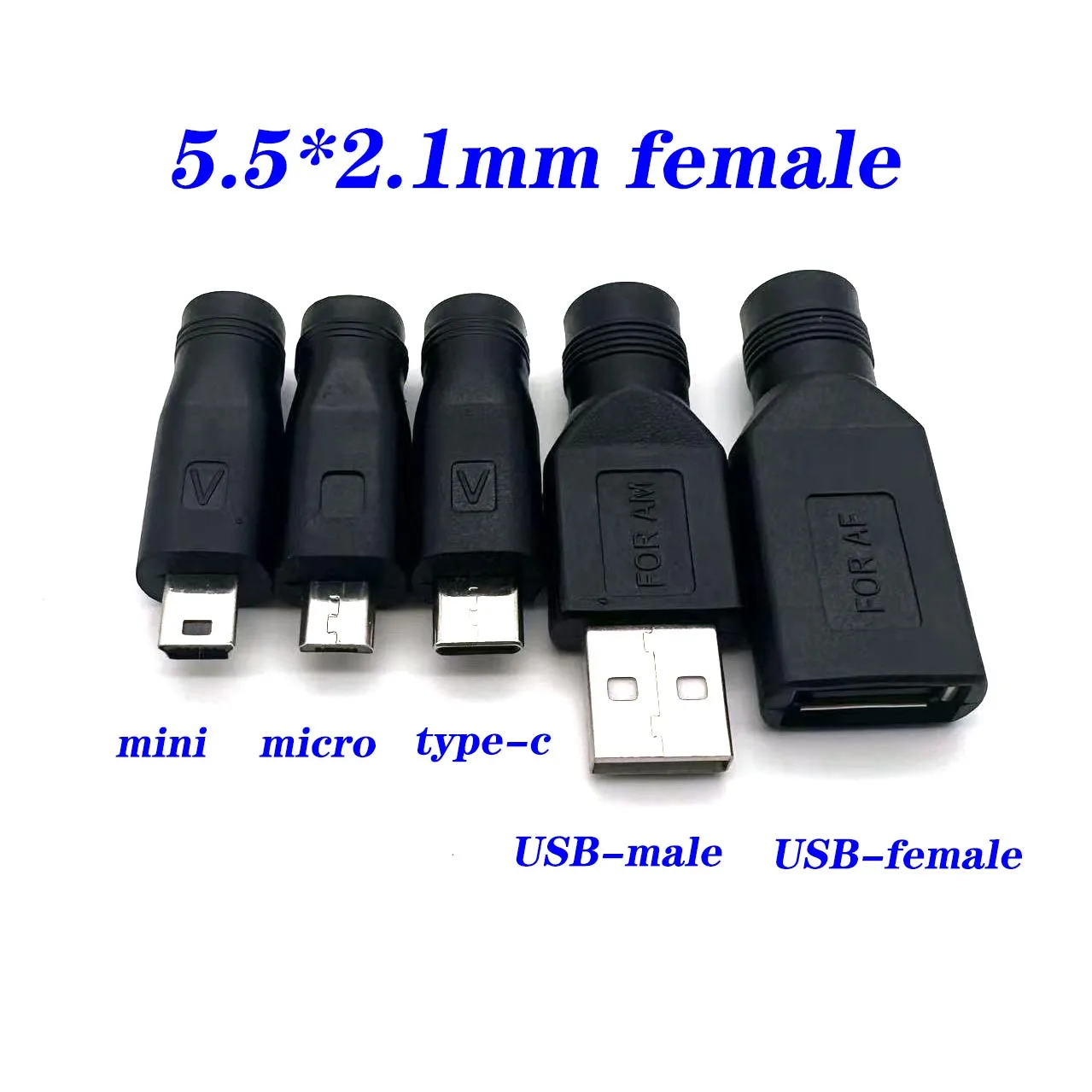 

DC 5.5*2.1mm Female To USB 2.0 Male female MICRO MINI Type c Plug male Jack 5V Connector converter Adapter for Laptop