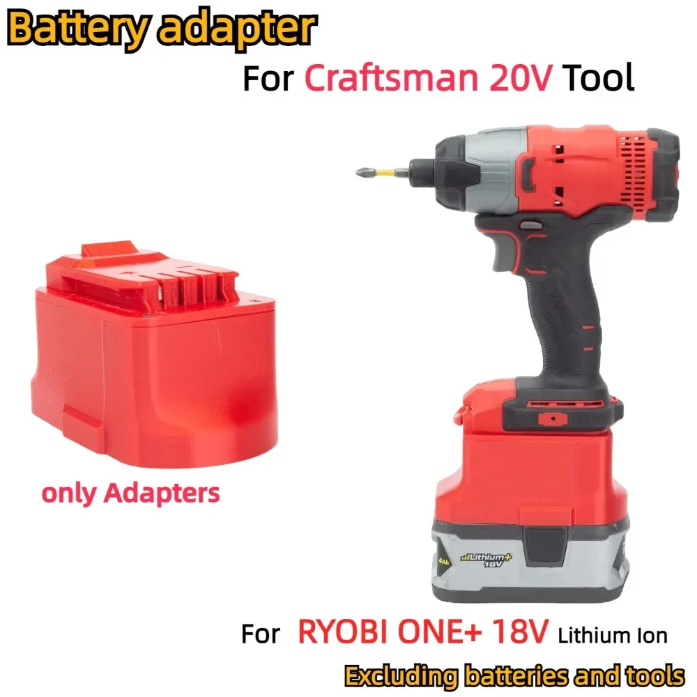 Adapter/Converter for RYOBI ONE+ 18V Li-ion Battery TO Craftsman 20V Cordless Electric Drill Tools Accessory (Only Adapter)