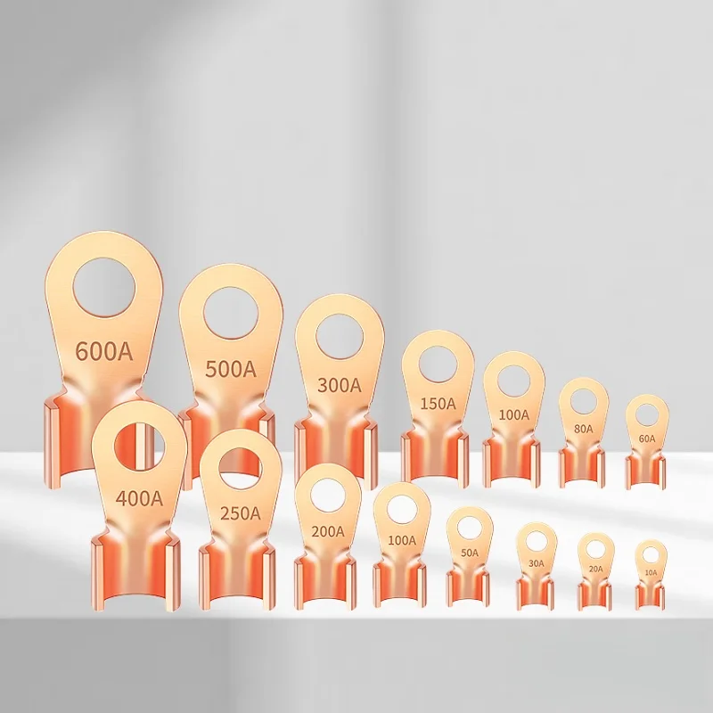 10/50 قطعة النحاس OT 3A-150A محطة غير معزول سلك موصل العارية كابلات كهربائية محطات العروة البطارية حلقة تجعيد محطة #2