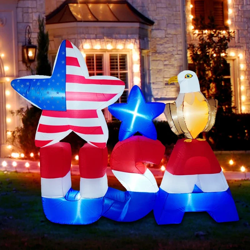 

Patriotic Independence Day Inflatable Toy 4th Of July American Festival Outdoor Led Light Inflatable Uncle Sam Model Decoration