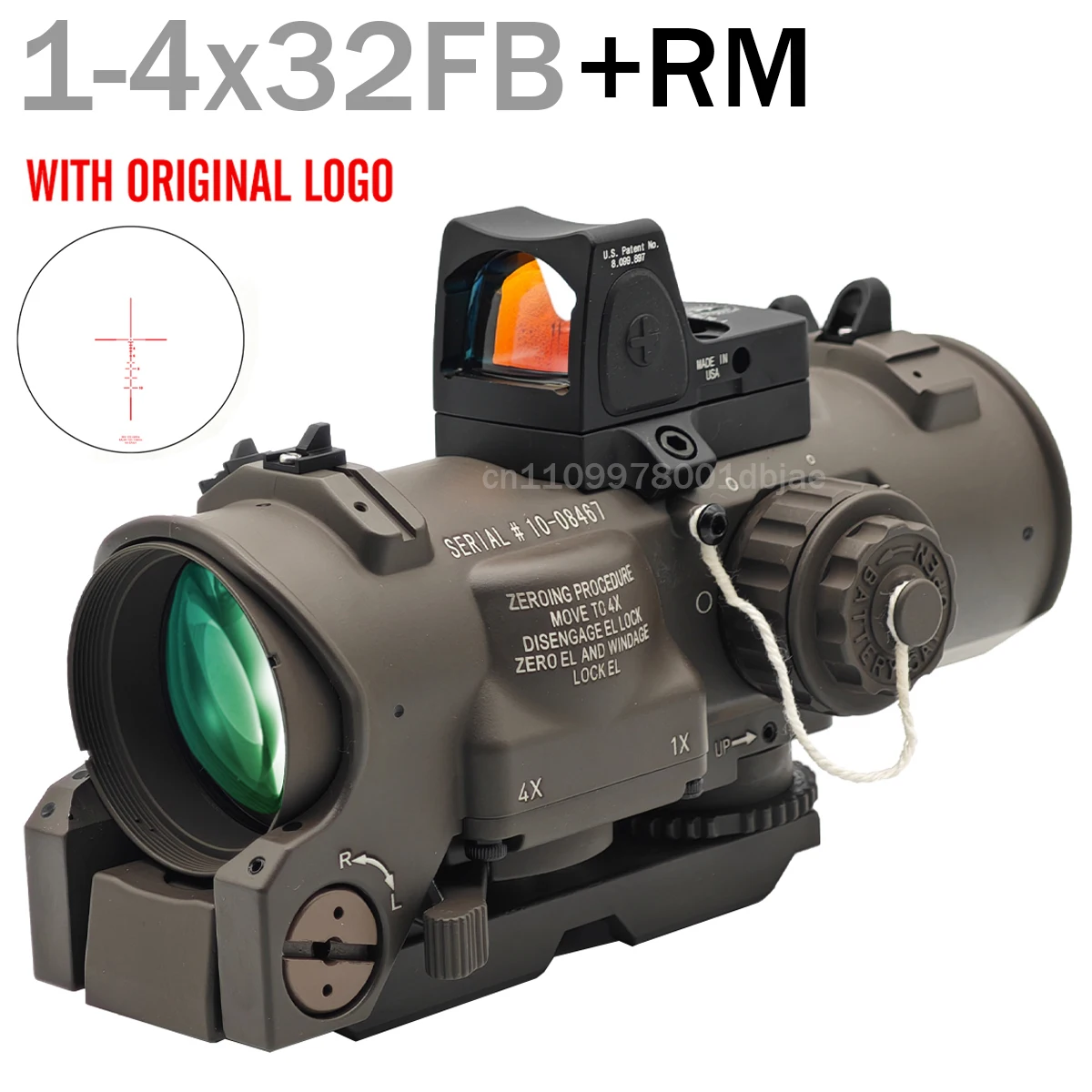 

Тактический прицел-коллиматор 1X-4X+RM Mini Red Dot с быстрым креплением, двойного назначения, для охоты и страйкбола, оптический прицел-видоискатель, аксессуар